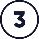 Number 3 in a circle